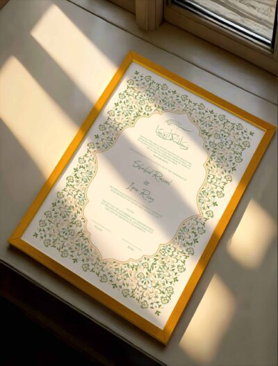 Wedding Gifts for Couple Nikkah Certificate with Frame - Wedding Shading