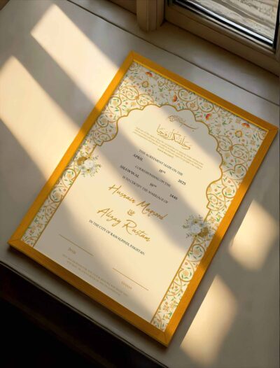 Elegant Nikah Frame Design Certificate - wedding shading