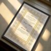 Modest Nikkah Certificate Design with Imported Frame - black