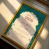 Premium Quality Nikkah Certificate with Frame - gold