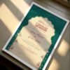 Premium Quality Nikkah Certificate with Frame - wedding shading