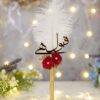 Gold & Red Nikkah Pen with White Feather & Qabool Hai Cutout