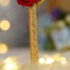 Gold & Red Nikkah Pen with White Feather & Qabool Hai Cutout