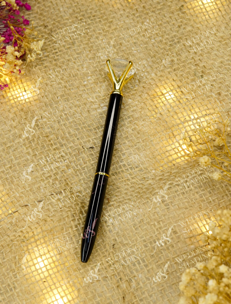 Black Diamond Crown Nikkah Pen by Wedding Shading