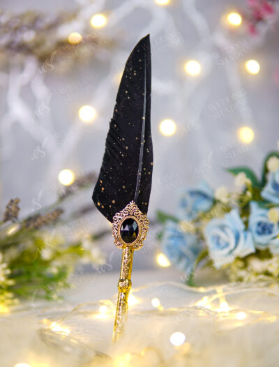 Black Gold Specks Vintage Nikkah Pen by Wedding Shading