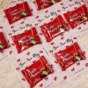 Lotte Choco Pies attached to cute wedding favour cards