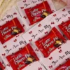 Multiple Choco Pie favour cards arranged for a bridal shower