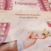 Engagement thank you cards with sweet chocolate treats