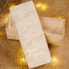 Square white Baat Paaki Bid Boxes with pink ribbon