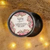 Round tin Bid Boxes with floral Quranic verse lid