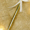 High shine deeply reflective golden metallic pen surface