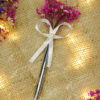Elegant Silver Metallic Nikkah Pen with Ribbon by Wedding Shading