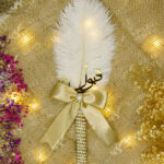 Gold Bow Pearl Wrapped Nikkah Pen by Wedding Shading