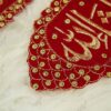 Heavy Embellished Red Velvet Imam Zamin with Gold Rhinestones