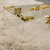Luxury transparent Haq Mehar box adorned with gold corner accents