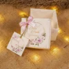Elegant white wedding Bid Boxes tied with premium ribbon