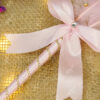 Pink Rhinestone Feather Nikkah Pen with Satin Bow by Wedding Shading