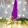 Purple Feather Golden Owl Nikkah Pen by Wedding Shading