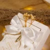 Elegant white rectangular sweet boxes for engagement party