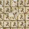Square Bid Boxes with gold pattern and wooden Qubool Hai topper
