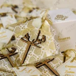 Elegant Nikkah sweet boxes tied with sheer cream ribbon