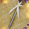 Clean highly reflective pure silver metallic pen barrel