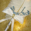 Shining silver acrylic Qubool Hai calligraphy and rhinestone bow detail
