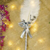 Silver Qubool Hai White Feather Nikkah Pen with Bow by Wedding Shading