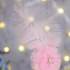 Close-up of pink organza flower and sparkling rhinestones on the Nikkah pen handle