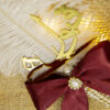 White Feather Nikkah Pen with Burgundy Bow