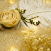 Beautiful golden acrylic Qubool Hai calligraphy and draped rhinestone chain