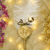 White Feather Nikkah Pen with Golden Rose by Wedding Shading