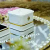 Pearl border detail and custom name printing on mirror ring tray