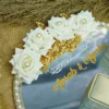 Custom-printed names and date on mirror ring presentation tray