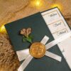 Mehndi, Barat, and Walima cards spread out showing custom event details
