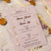 Inside view of rose gold text with custom wedding event details