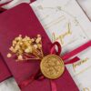 Full invitation set showing all custom details and finishing touches